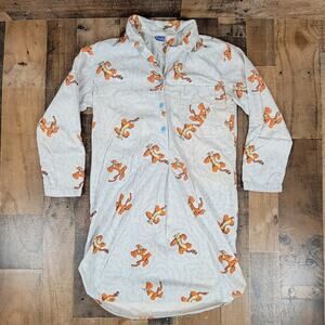 Tigger Vintage 90s‎ Sleepwear Night Gown Womens XS Disney Winnie The Pooh Blue